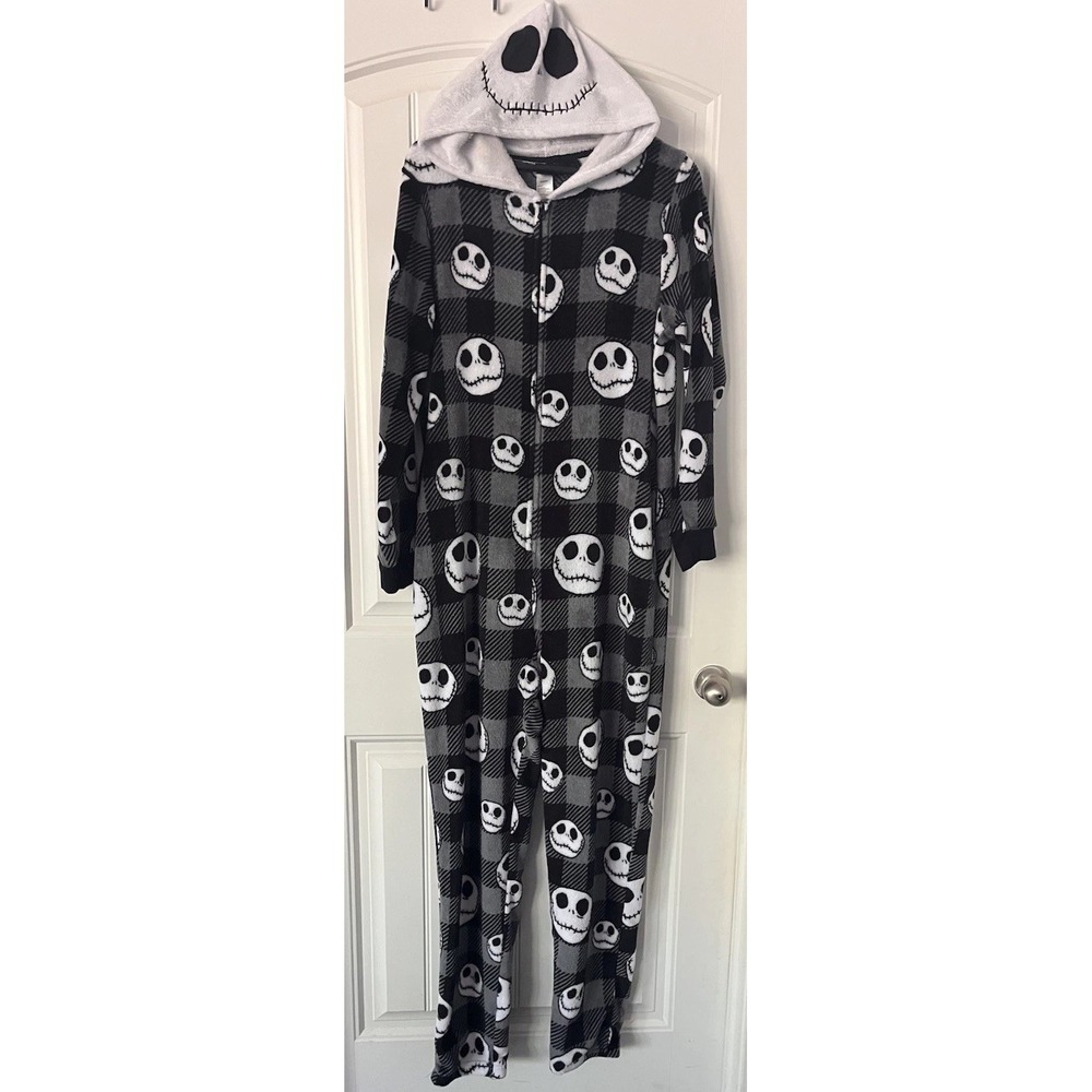 Adult Nightmare Before Christmas 1 Piece Zip‎ Up Hooded Pajamas XL/XG  (16-18)